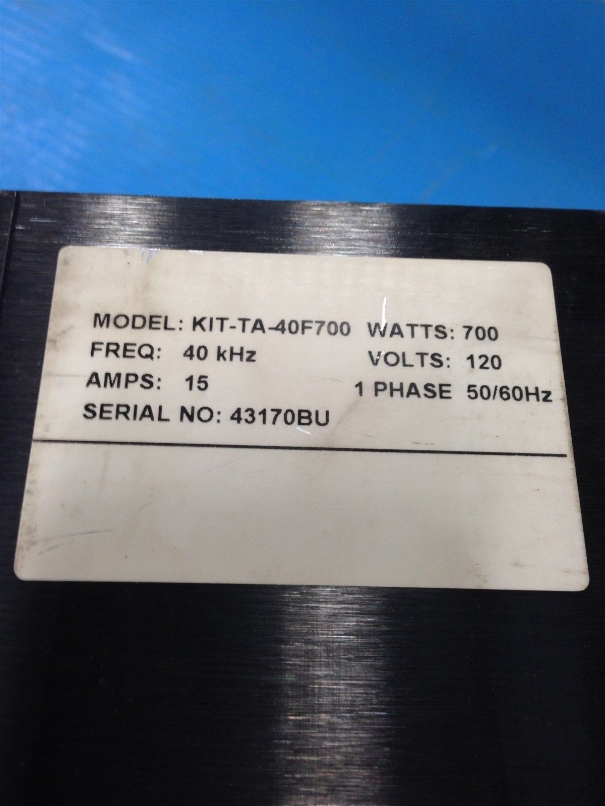 USED ULTRASONICS SYSTEMS KIT-TA-40F700 POWER SUPPLY 700 WATTS 15 AMPS (4C)
