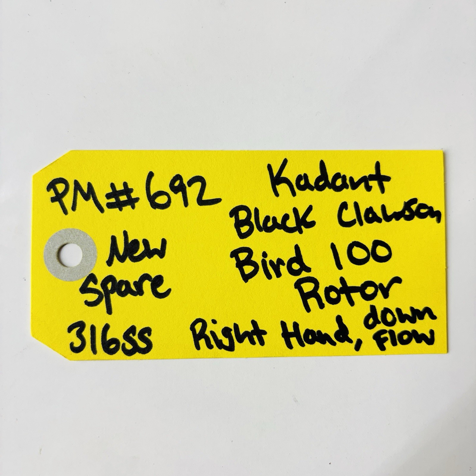 Kadant Black Clawson Bird 100 Bump Rotor RH Down Flow P/N 21831-01 NEW 316SS
