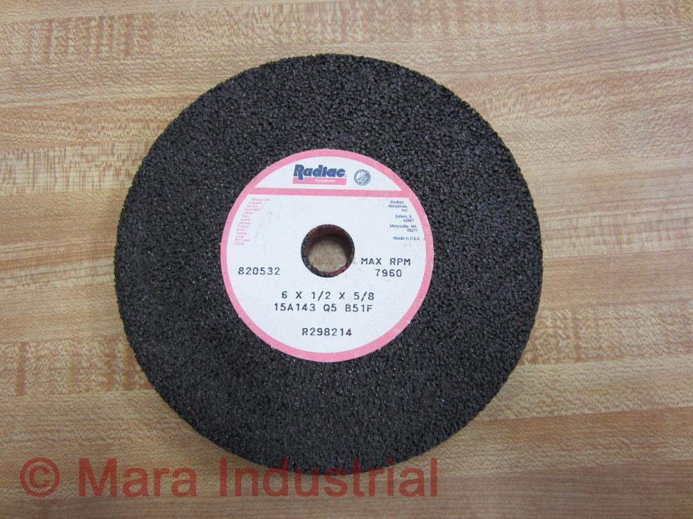 Radiac Abrasives 15A143 Q5 B51F Grinding Wheel 820532