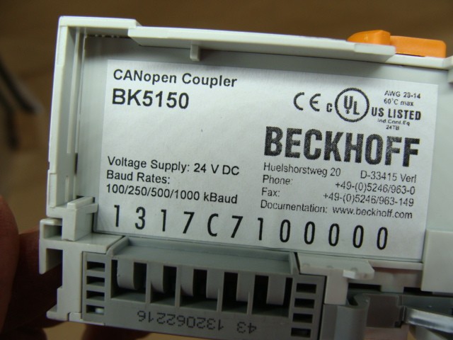 BECKHOFF CANopen BK5150 COMPACT BUS COUPLER FIELDBUS