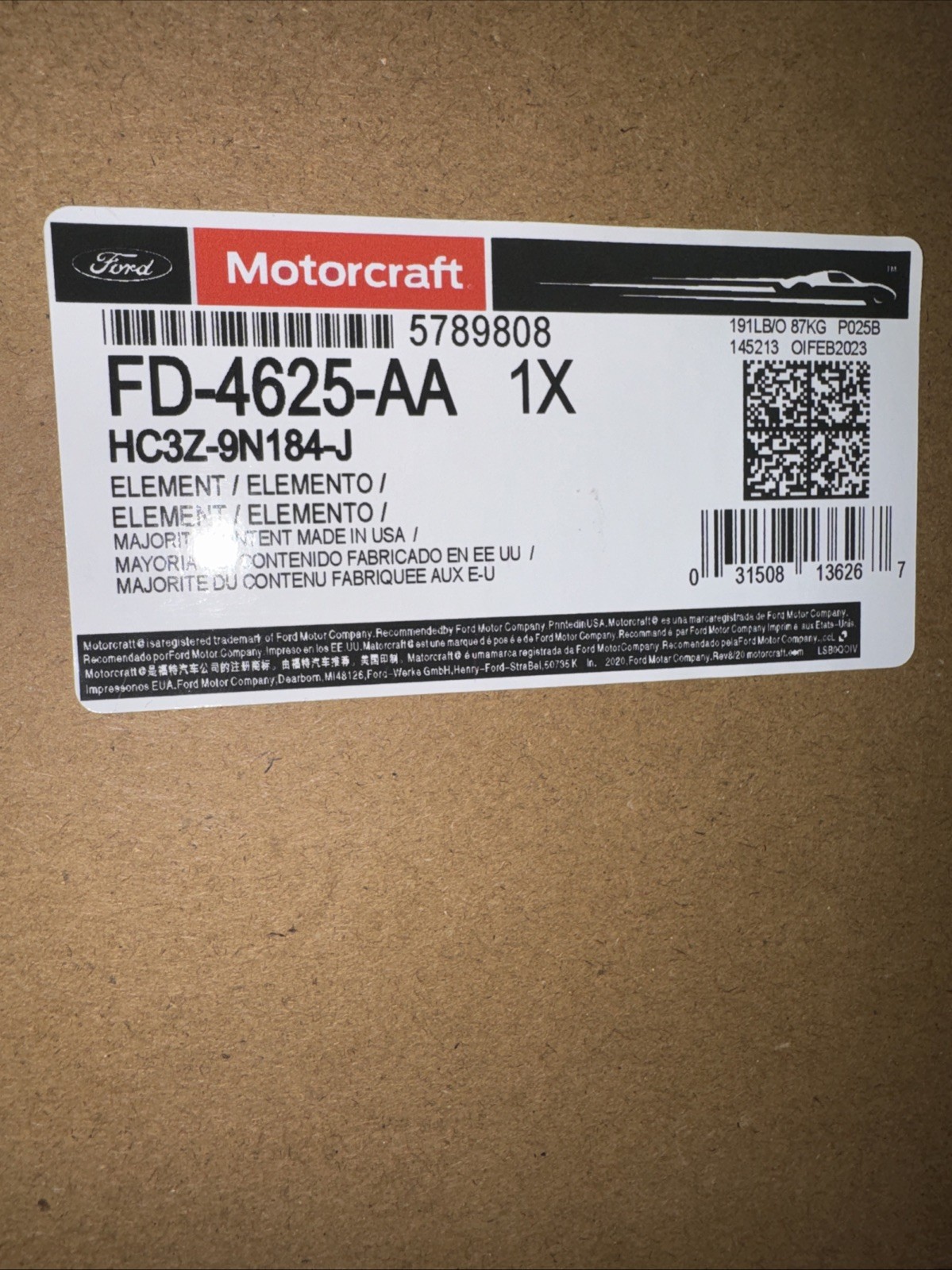 NEW Motorcraft FD4625AA Fuel/Water Filter for 17-22 Ford F-250 F-350 F-450 6.7L