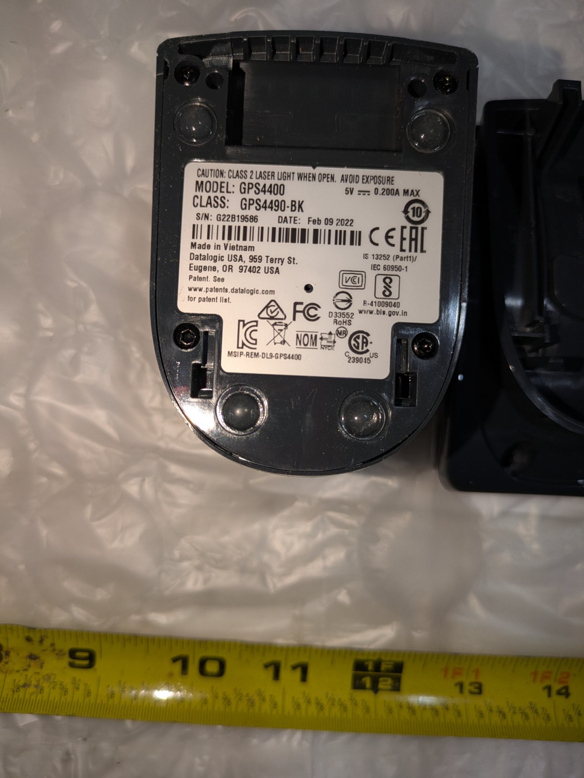 DATALOGIC GPS4400-BK 5V 0.500A MAX ON-COUNTER PRESENTATION SCANNER