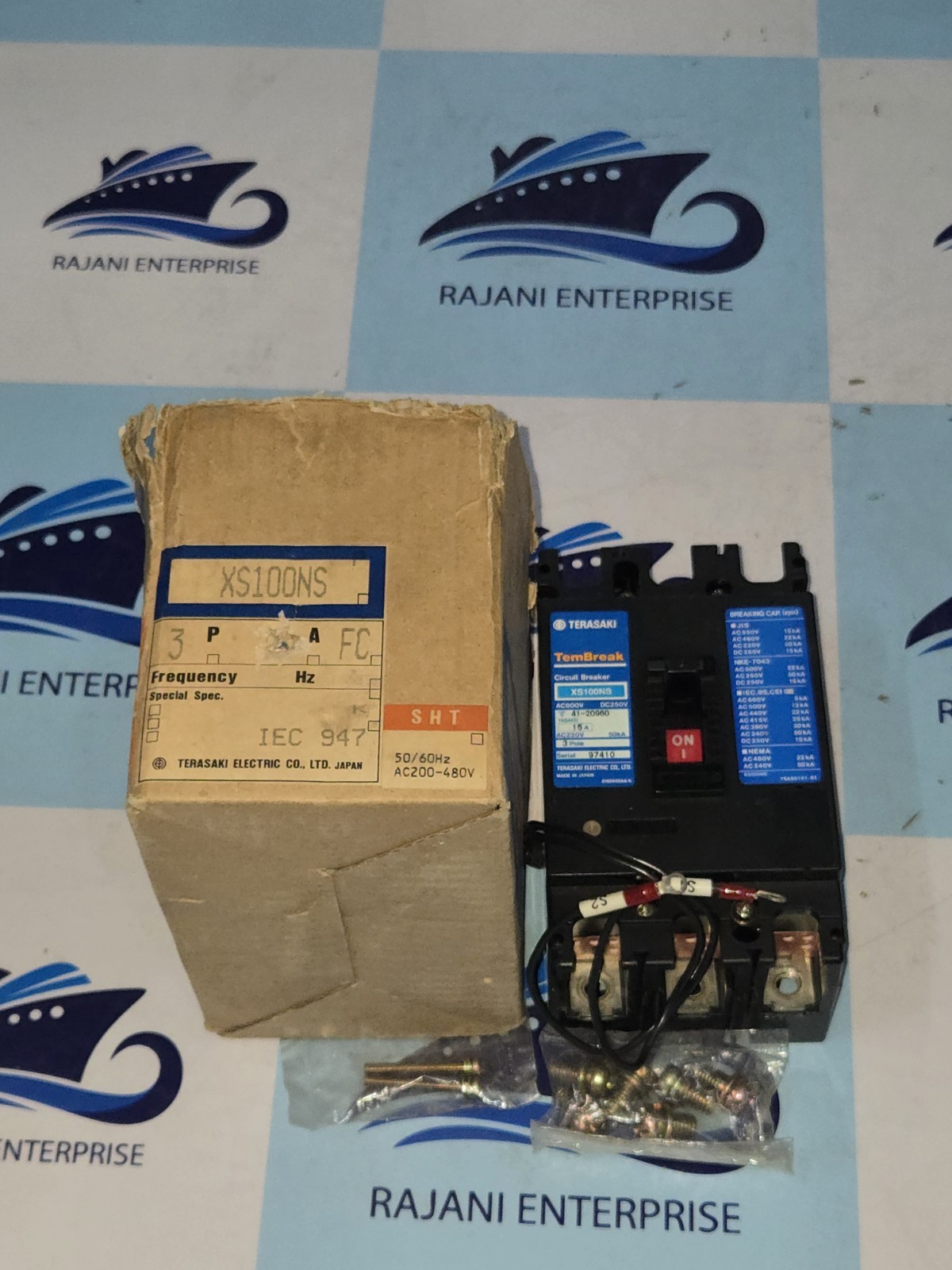 Terasaki Tembreak XS100NS Circuit Breaker 15A 3-Pole with Shunt trip 200-480Vac