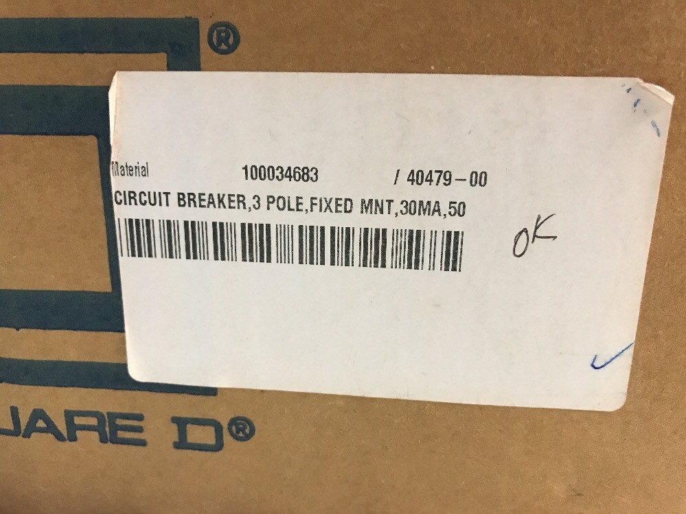 MERLIN GERIN CIRCUIT BREAKER NSF150N, 3P, 50A, 347V, SHIPSAMEDAY BOX 3 “C”