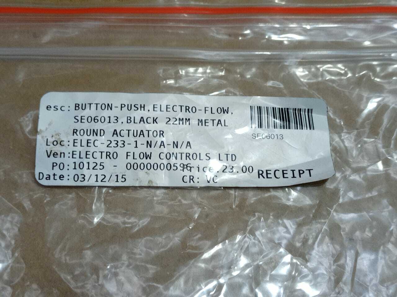 Electro Flow Controls SE06013 Push Button Black – 4pc lot