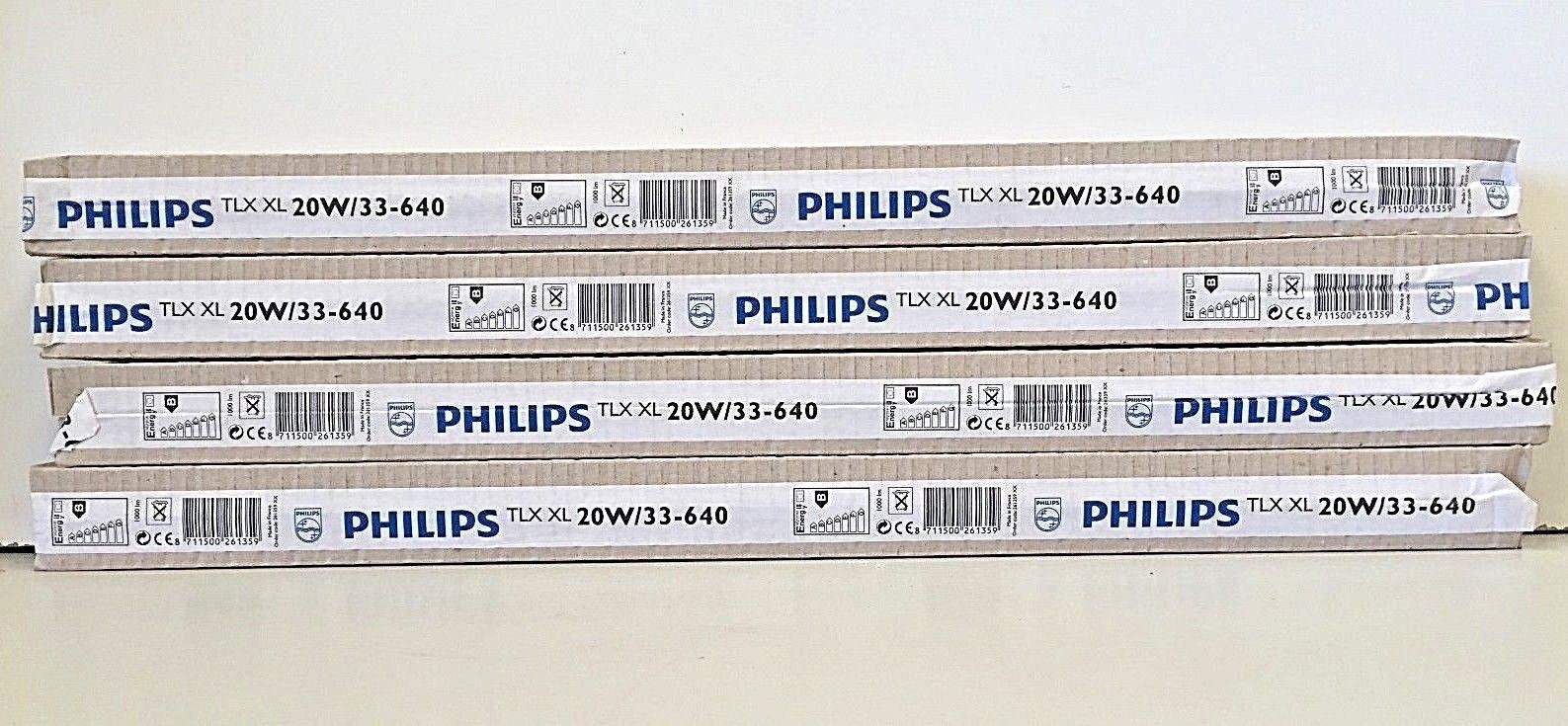 Philips TLX XL 20W/33-640 20W Fluorescent 1 Pin 2 Ft Mercury Tubular Lamp x4