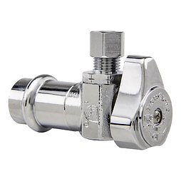 BrassCraft 1/2 X 1/4 In. Press X Comp Angle Supply Stop Valve Chrome