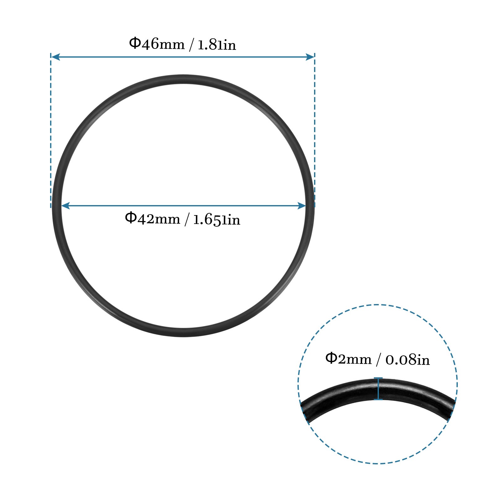 100×82.8×8.6mm Nitrile Rubber O-Rings Round Gasket Washer Black