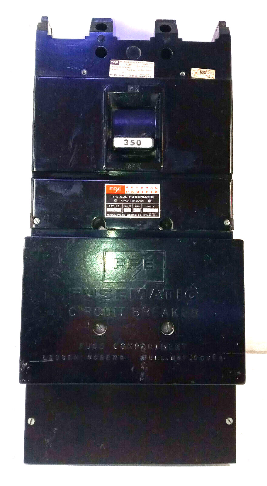 1 USED FEDERAL PACIFIC XJL632350 CIRCUIT BREAKER 350A 600V UNB ***MAKE OFFER***