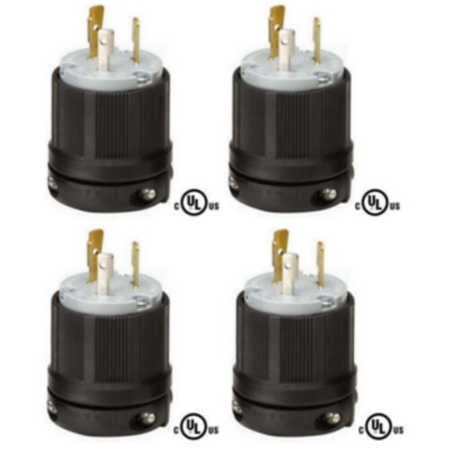 NEMA L5-20 Grounding Locking Plug, 20A 125V AC, 2 Pole 3 Wire, cUL Listed