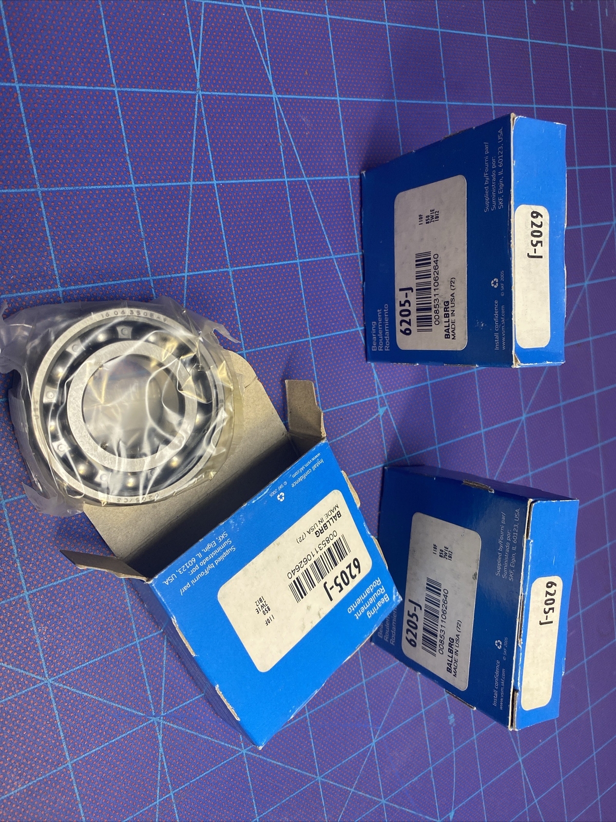 SKF 6205J BALL BEARING (Lot Of 3)