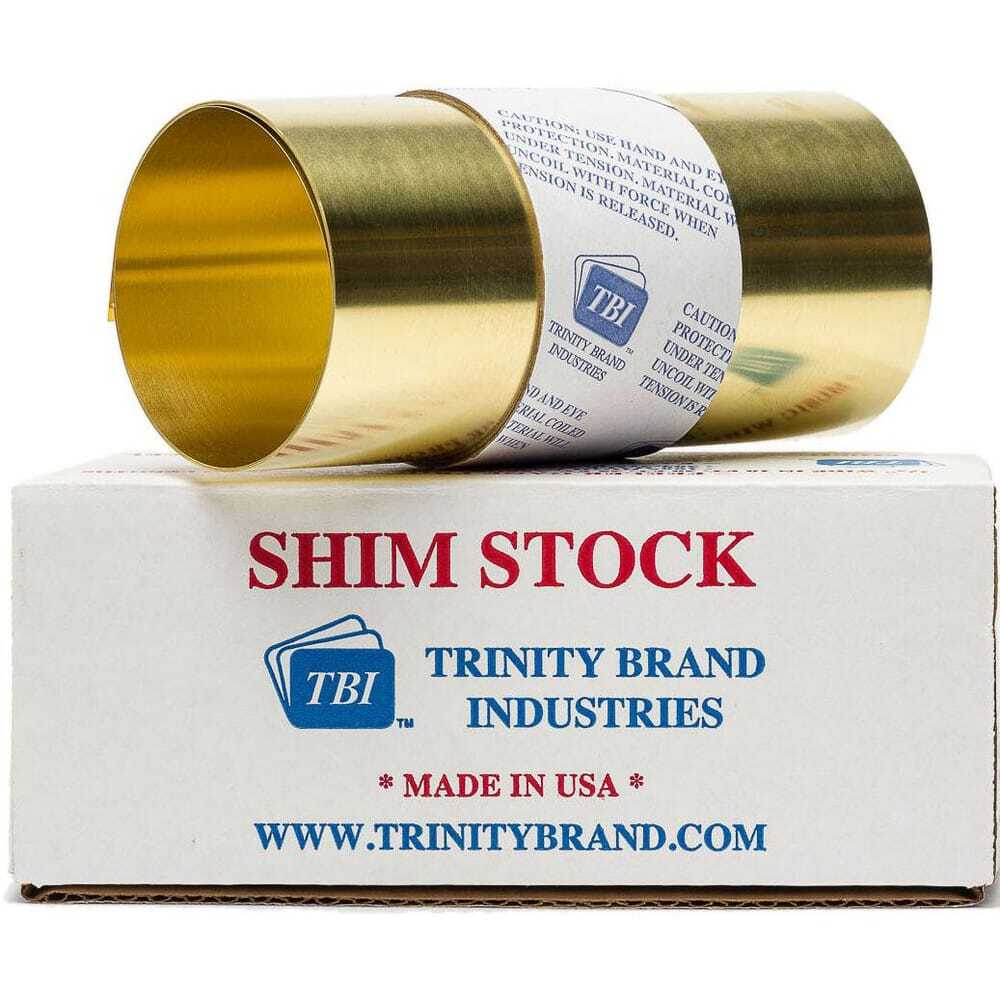Made in USA Shim Stock: 0.001” Thick, 60” Long, 6″ Wide, 260 Alloy Brass Brass