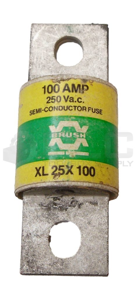 LOT OF 2 NEW BRUSH XL25X100 SEMI CONDUCTOR FUSE 100A 250VAC