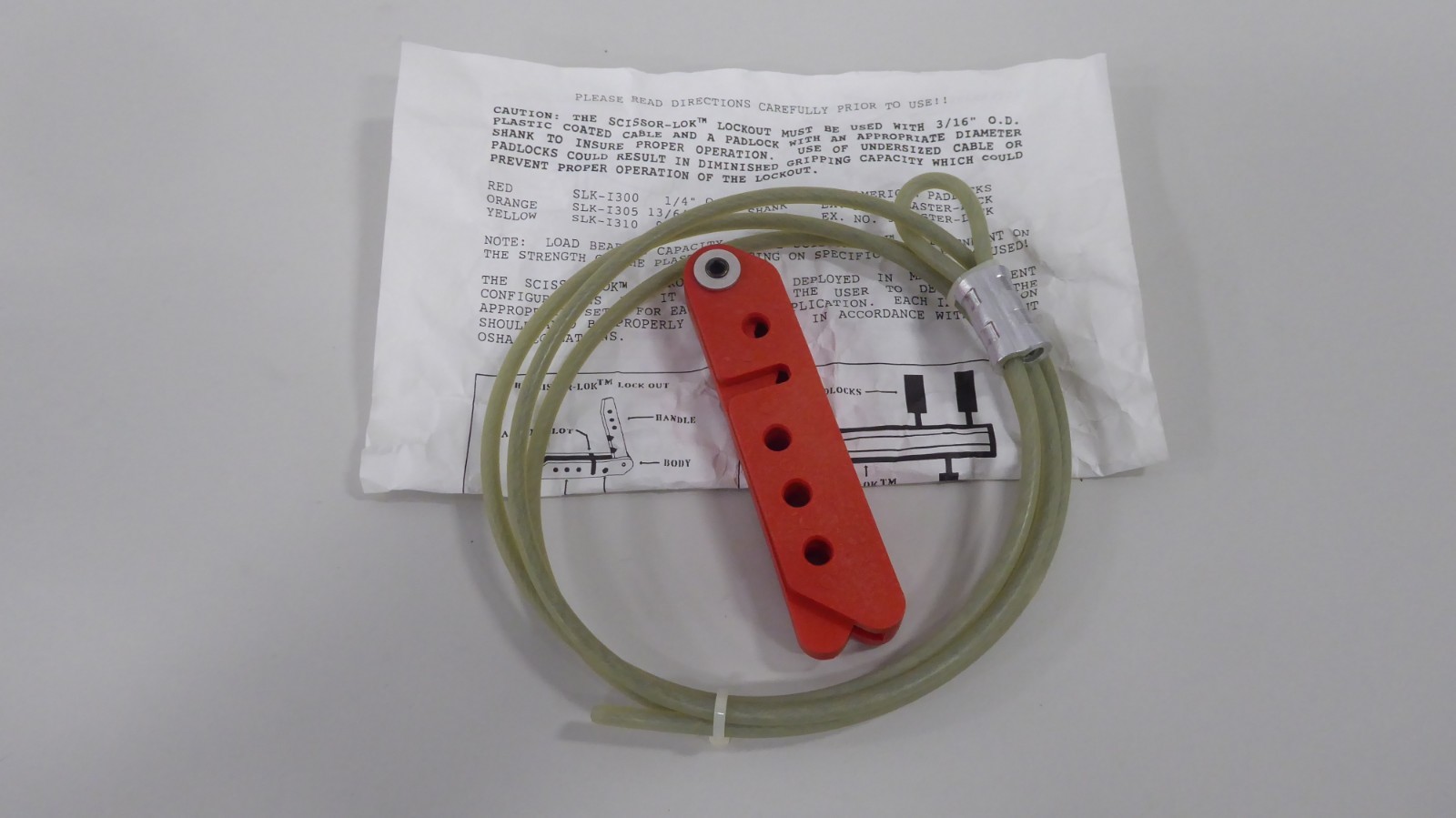 Mohawk BSC-N500 Scissor-Loc Lockout Safety Cable SLK-1300 5′ Nylon Cable