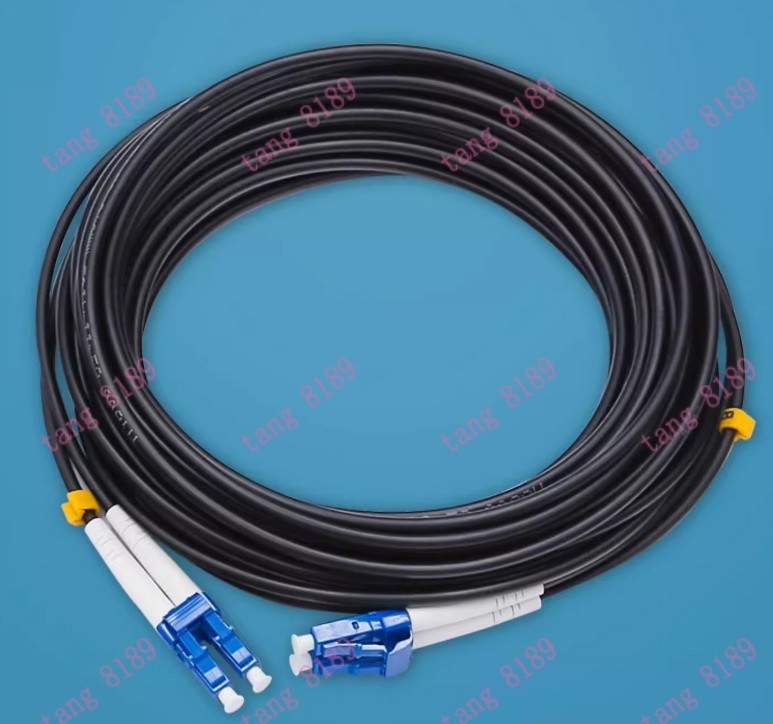 50M Black Armored Fiber Cable LC-LC UPC SM 9/125 Duplex Fiber Optic Patch Cord