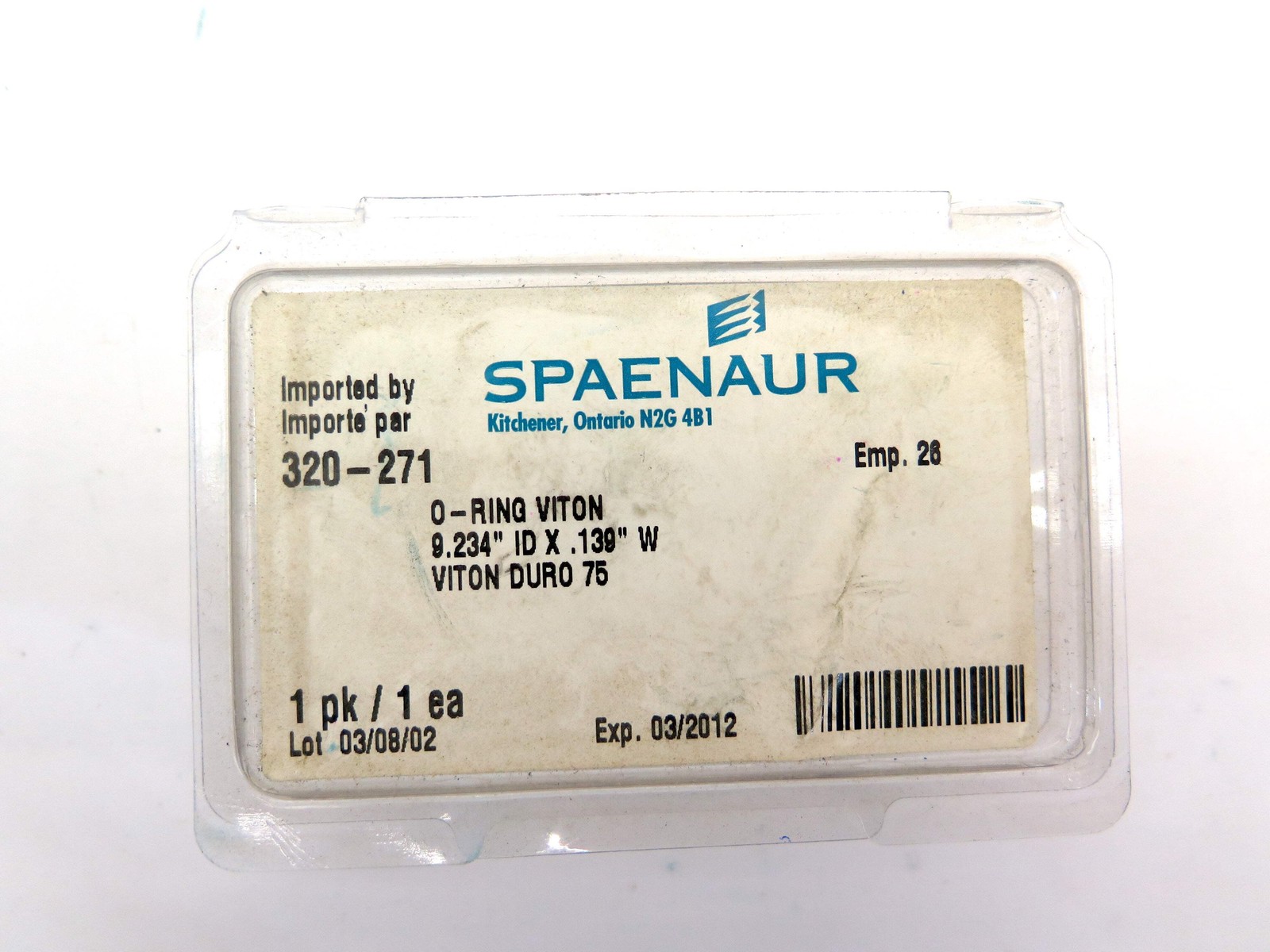SPAENAUR 320-271 O-RING VITON DURO 75 9.234″ ID X .139″ W
