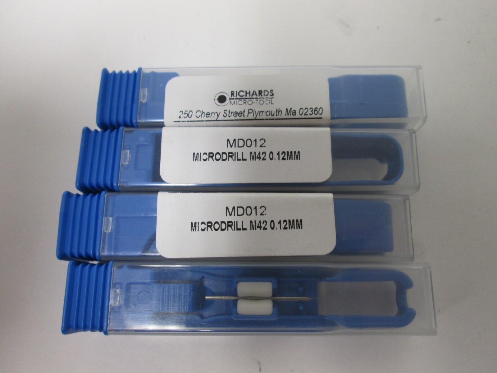 Lot of 6 Richards Micro-Tool Microdrills, 2x MD011 and 4x MD012, Flute: 0.7mm