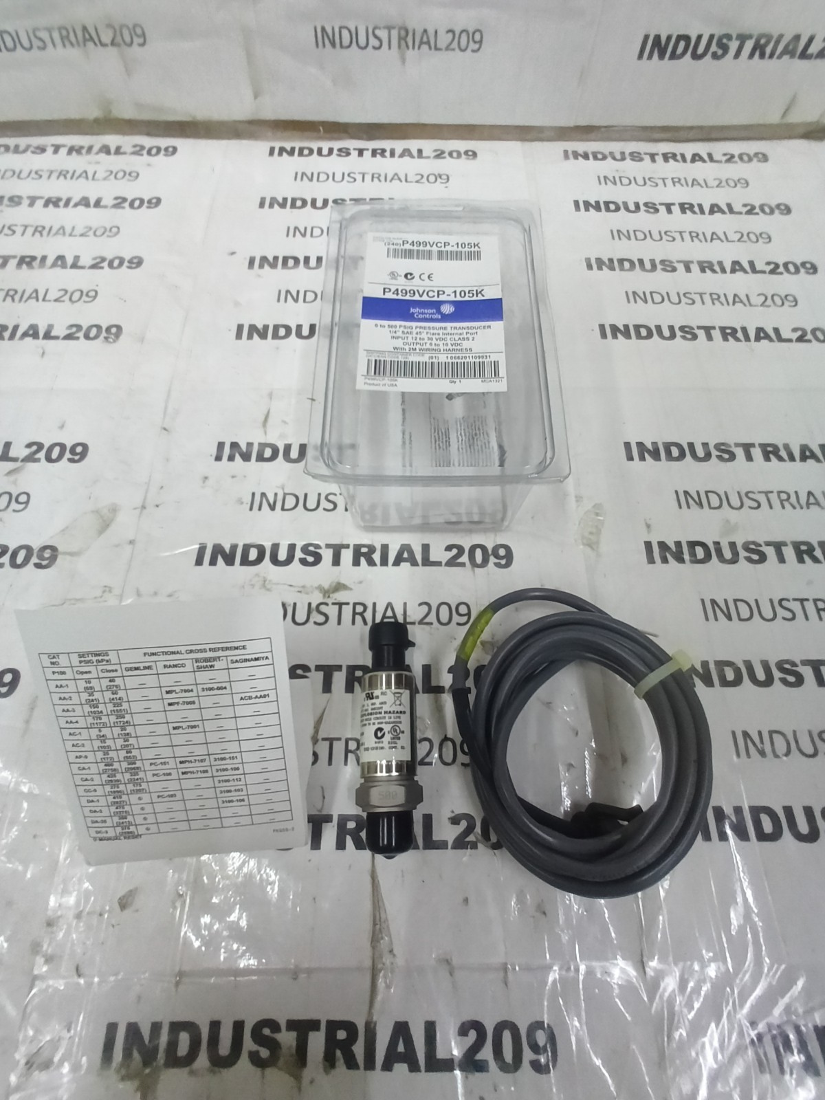 1/4” JOHNSON CONTROLS P499VCP-105K PRESSURE TRANSDUCER