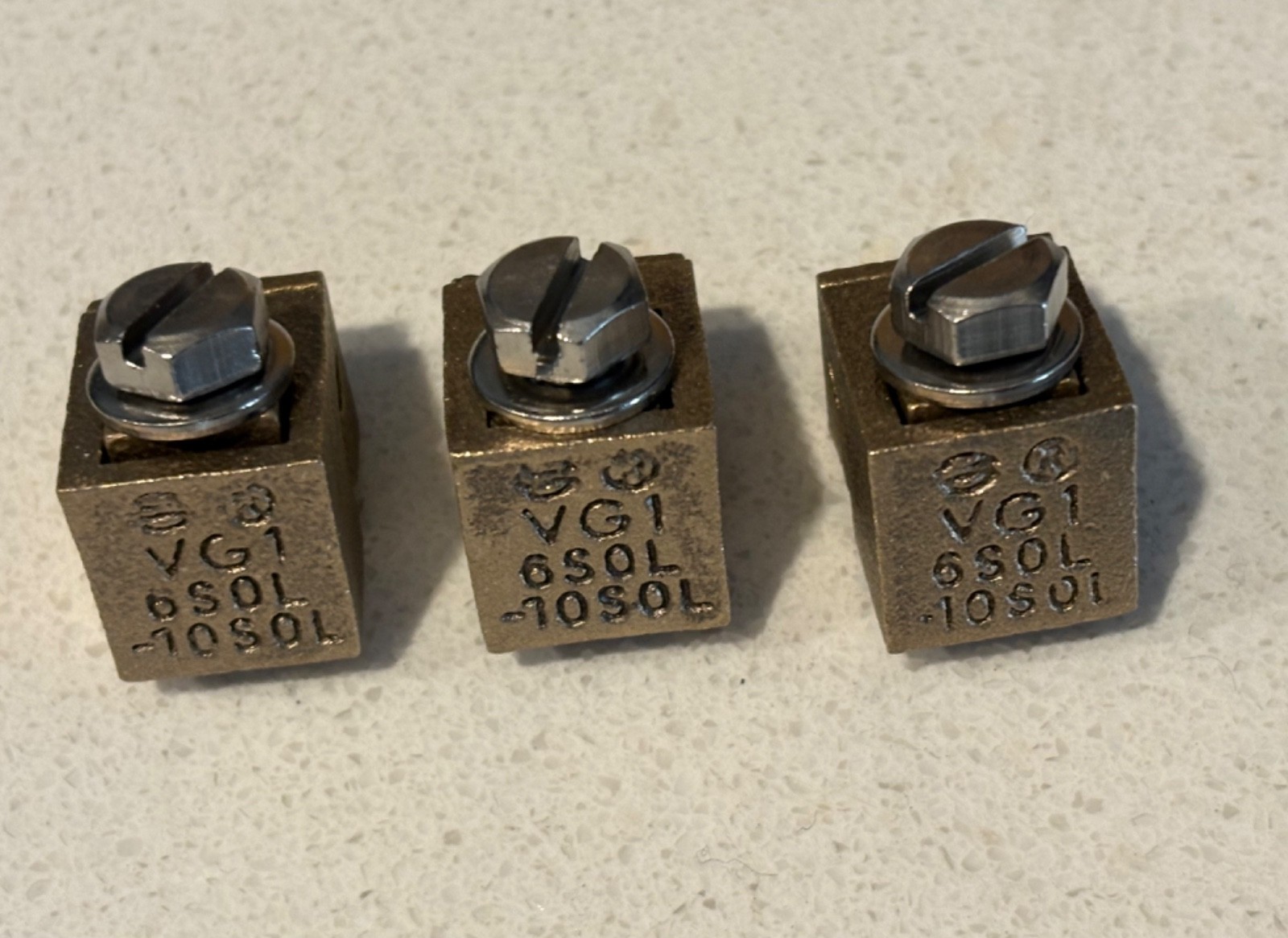 Burndy VG1 VISEIT Vice Clamp #10090342 Copper Alloy Connector #6-#10 Sol 3-PACK