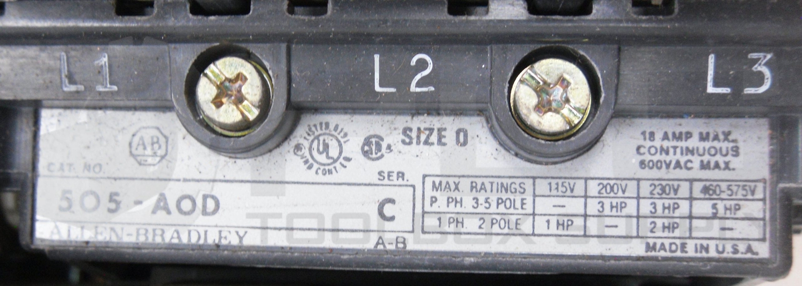 ALLEN BRADLEY 505-AOD /C W/ CB236 W/ W27 W/ 42185-800-01 W/ 40410-326-52 595-A02