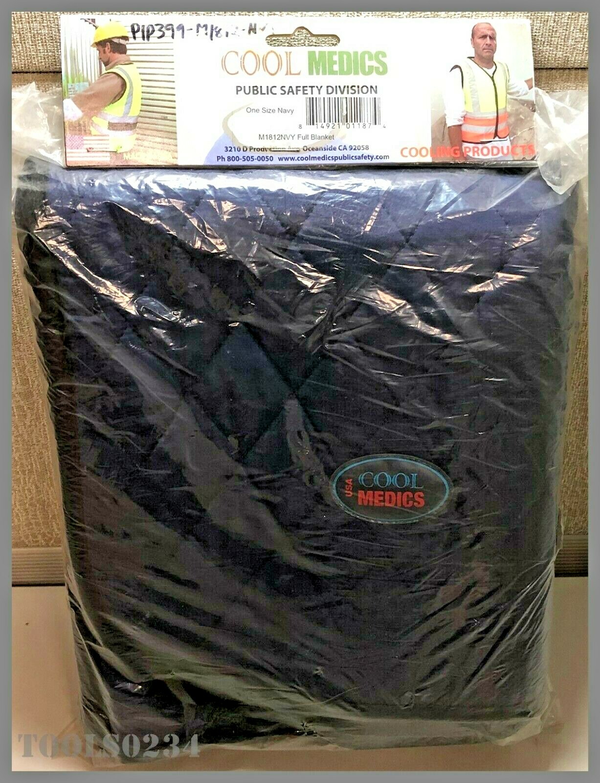 PIP-399-M1812-NVY Full Cooling Blanket Navy Color Cool Medics