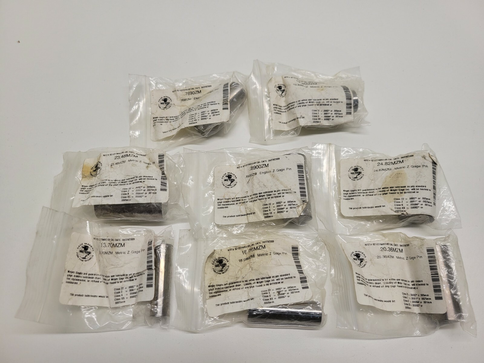 LOT OF (8) NEW OLD STOCK! MEYER GAGE PIN SEE DESC. FOR SIZES 821/276493-08