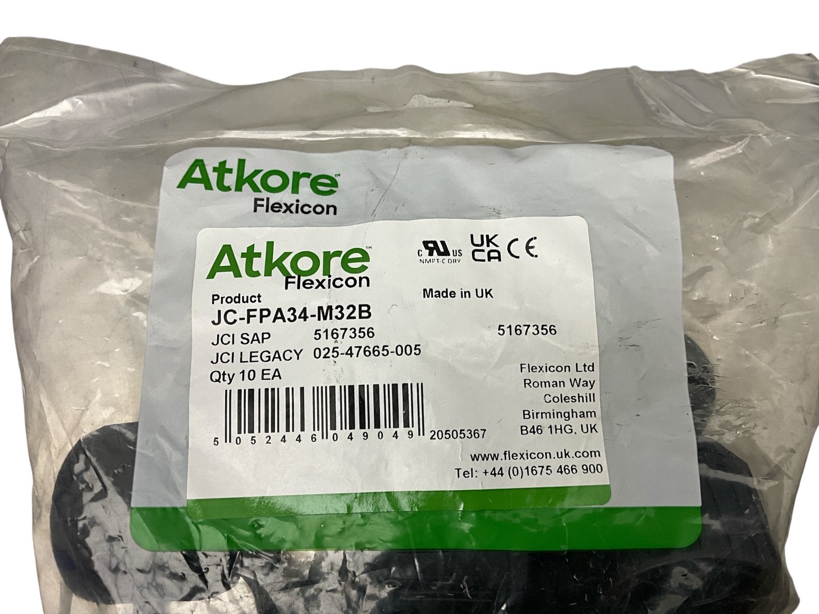 Atkore Flexicon JC-FPA34-M32B M32 Nylon Conduit Gland Black – Bag of 10
