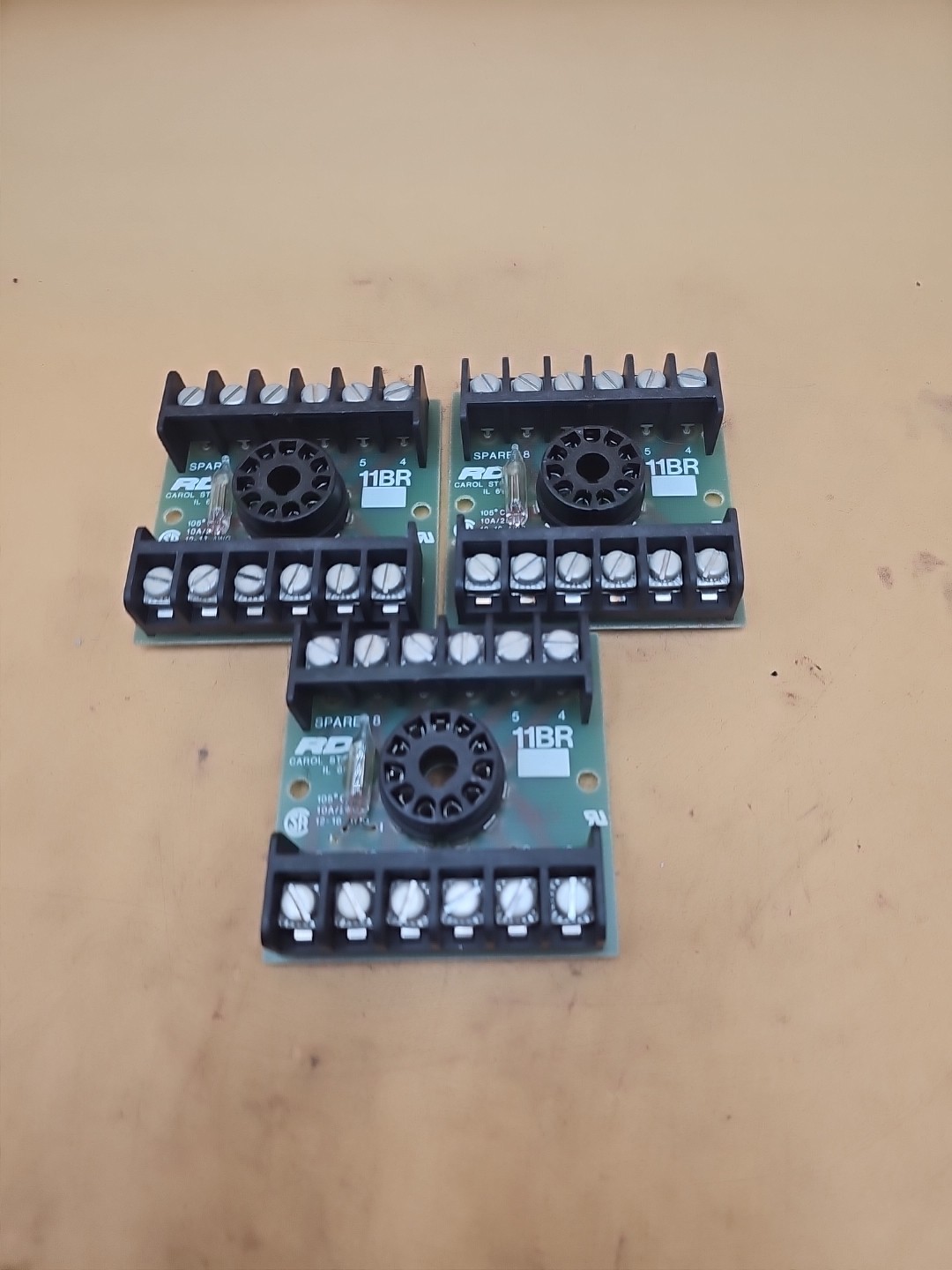 LOT OF 3 RDI 11BR Relay Socket Bases. 620-0021-01