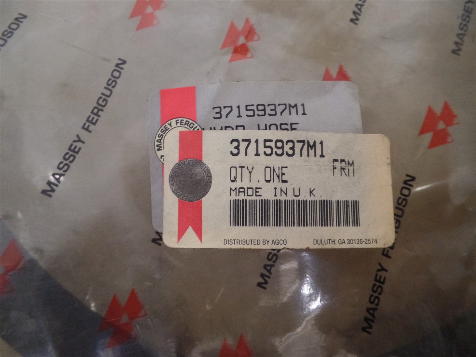 3715937M1 HYDR. HOSE AGCO MASSEY FERGUSON 6110 6120 6130 6140 6150 6160 MORE
