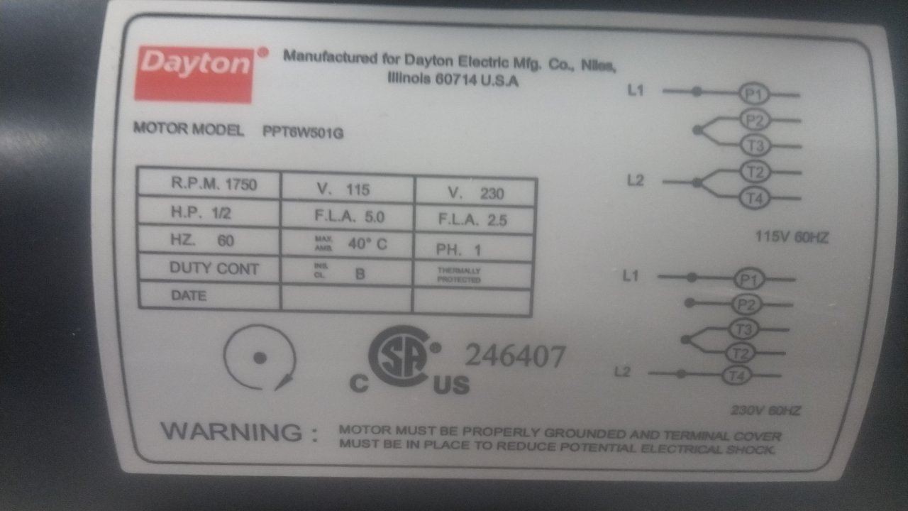 Dayton 32V134 1/2 HP 1750 Max RPM 115/230VAC 32 In Shaft L Open Drum Mixer