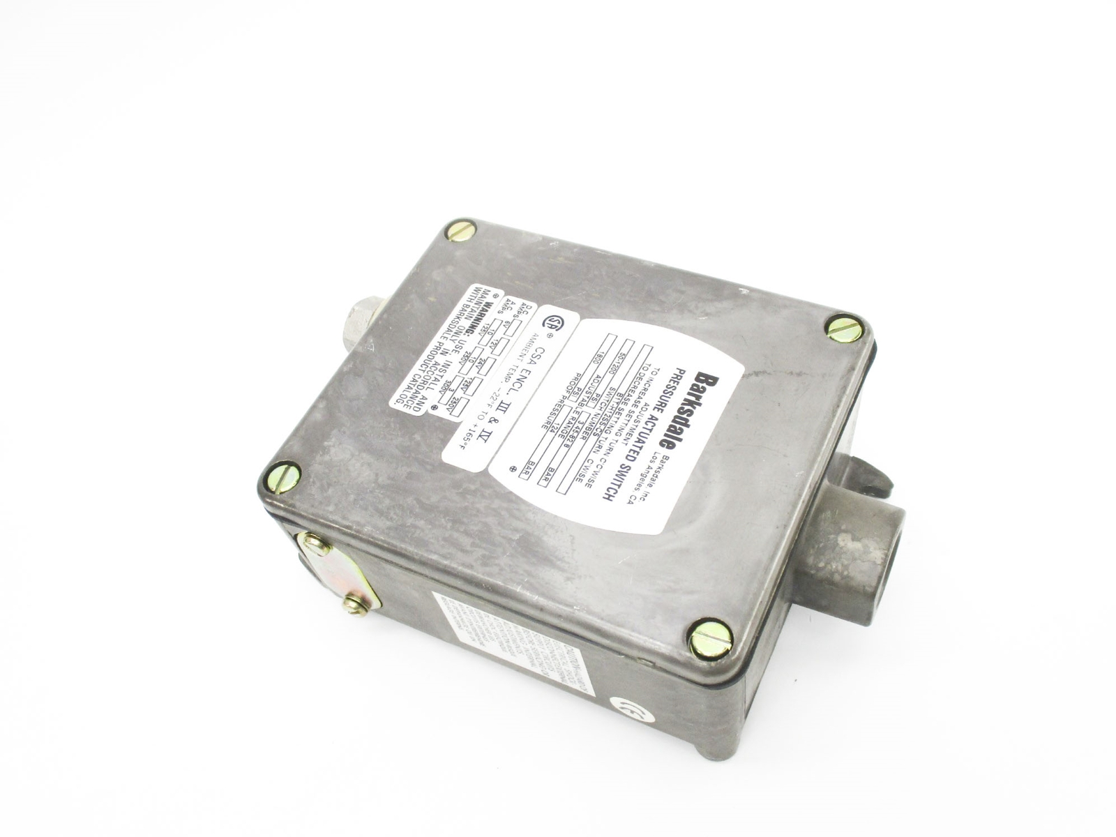 BARKSDALE B1T-H12SS-CS 1800PSI NSNP