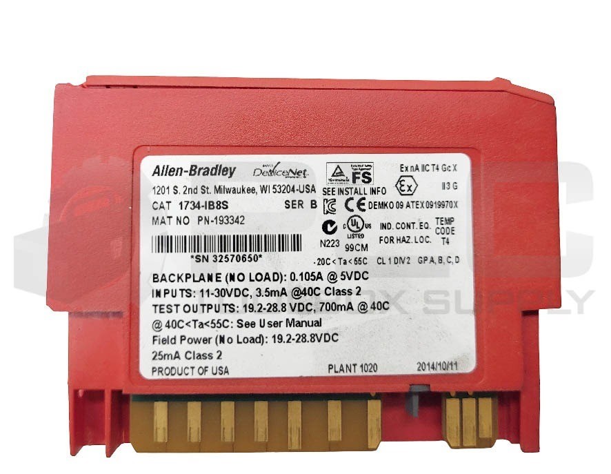 ALLEN BRADLEY 1734-IB8S /B DIGITAL SAFETY INPUT MODULE 8 CHANNEL