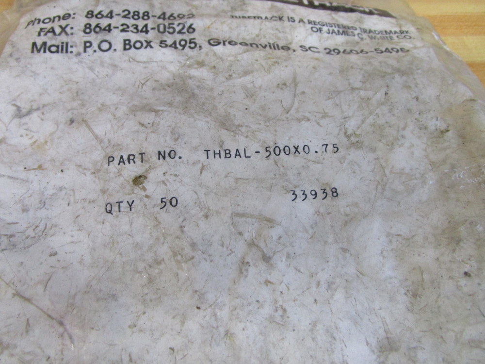 James C. White THBAL-500X0.75 Tubetrack Bolt 33938 (Pack of 50)