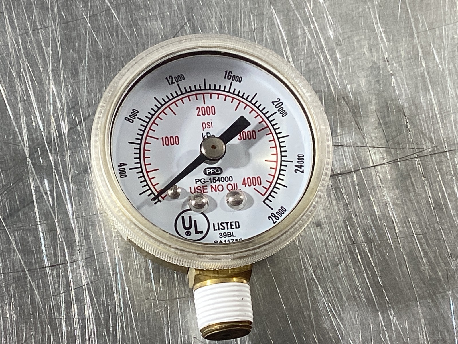 Pressure Gauge PG-154000 1.5″ 4000 PSI Compressed Gas Regulator Gauge