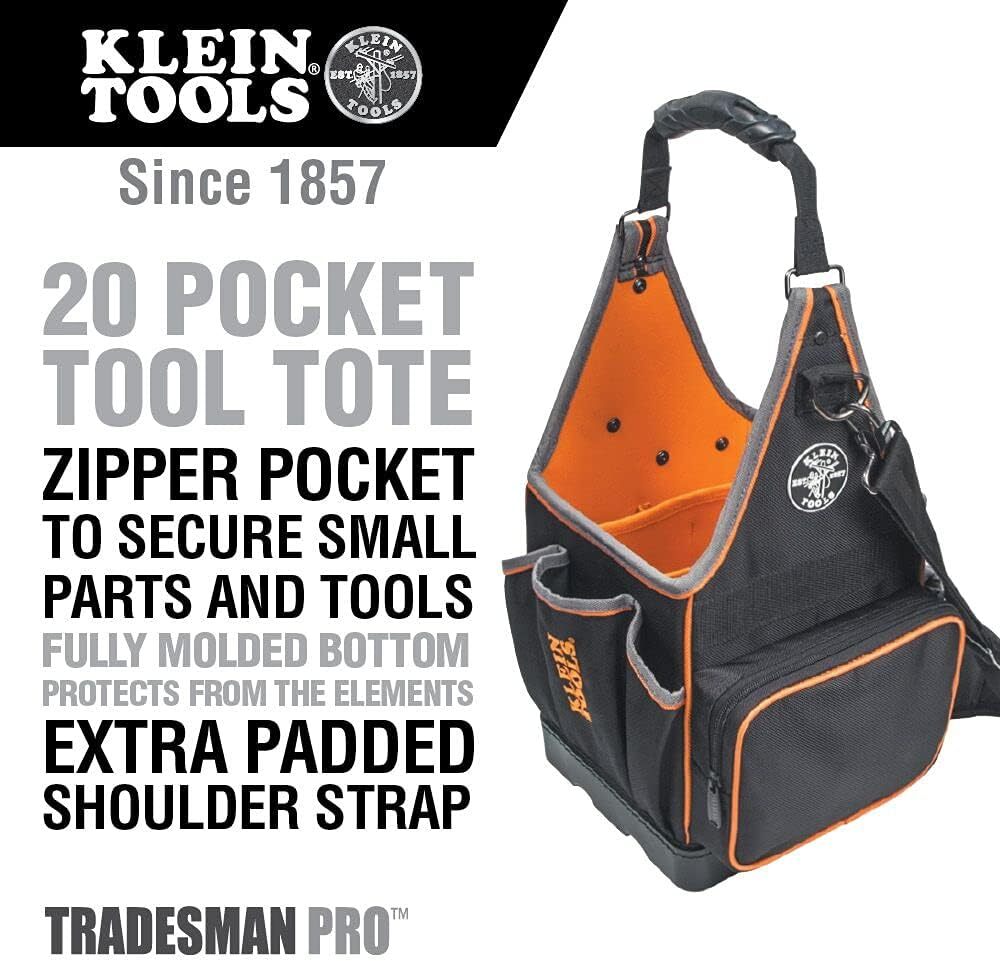 Klein Tools 554158-14 Tradesman Pro Organizer 8-Inch Tote Electrician’s Tool Bag