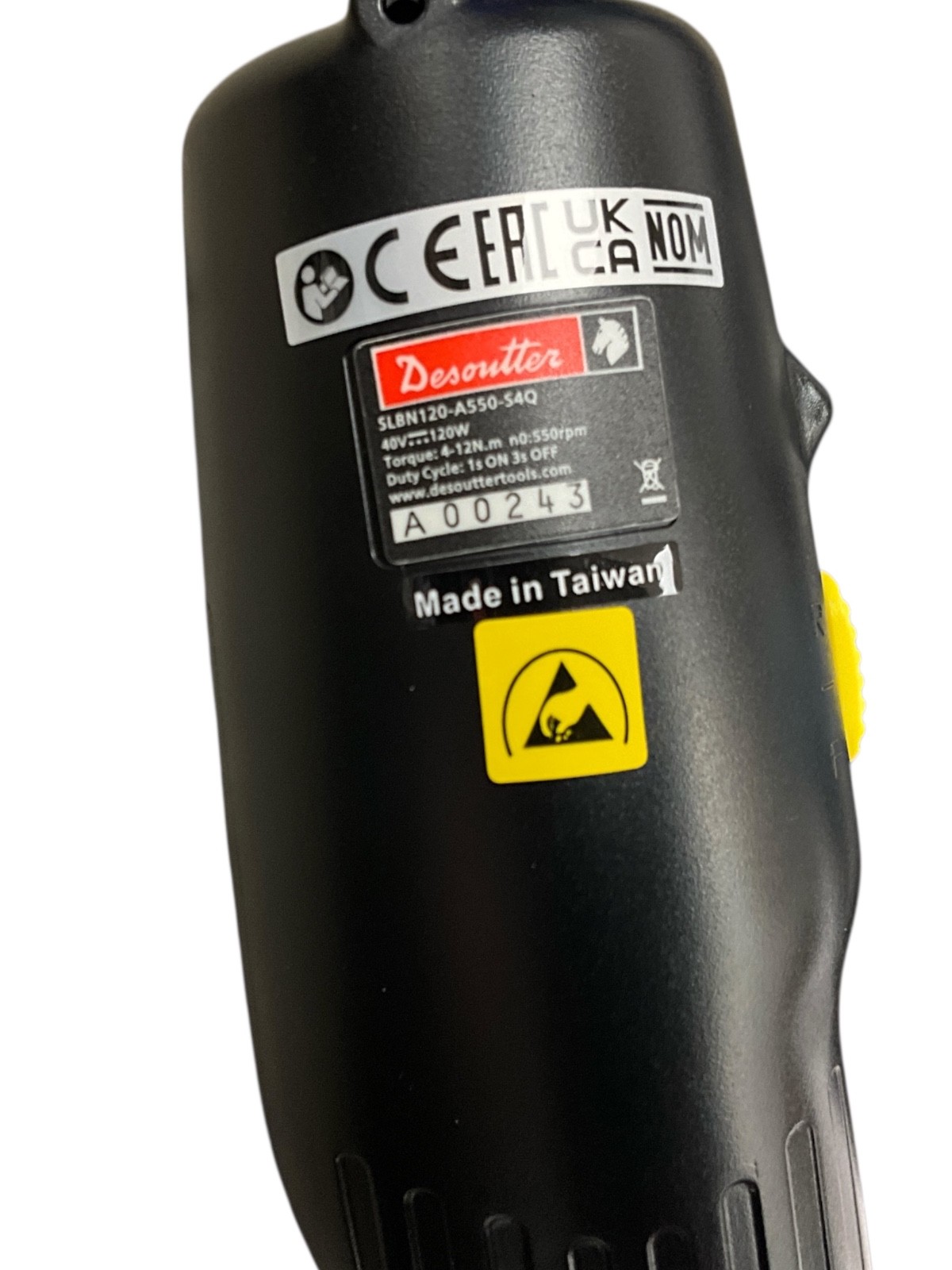 Desoutter SLBN120-A550-S4Q Electric Torque Screwdriver 4–12 Nm 550 RPM Industria