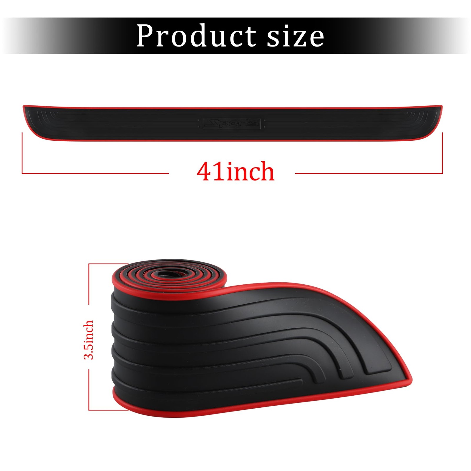 Car Rear Bumper Protector, 41inch x3.5inch Car/SUV Universal Rubber Anti-Scra…