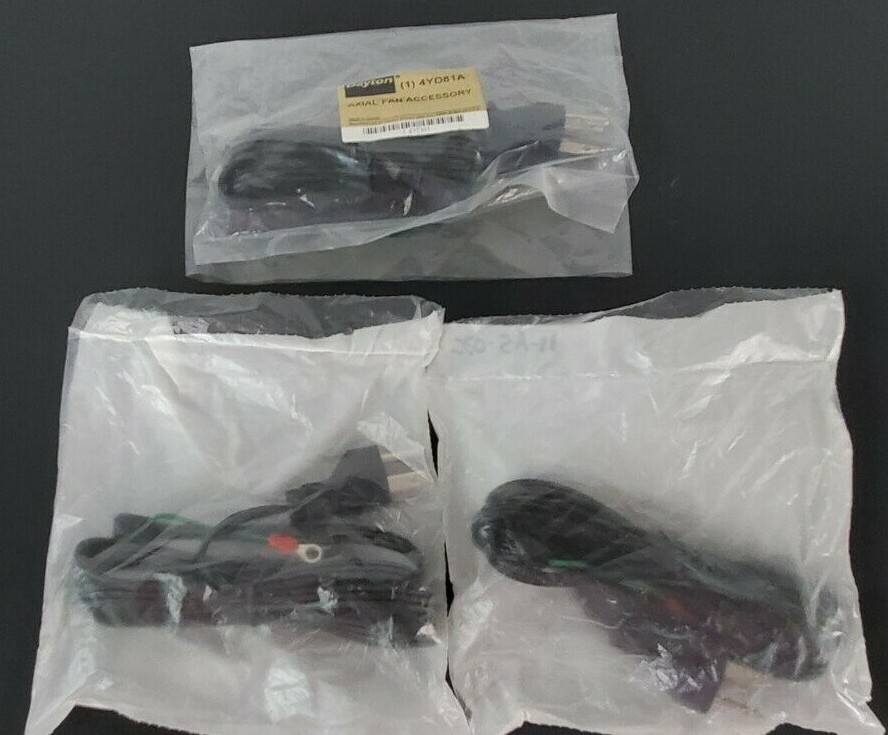 LOT OF 3 NEW DAYTON 4YD81B AXIAL FAN ACCESSORY CABLES 72” 115VAC