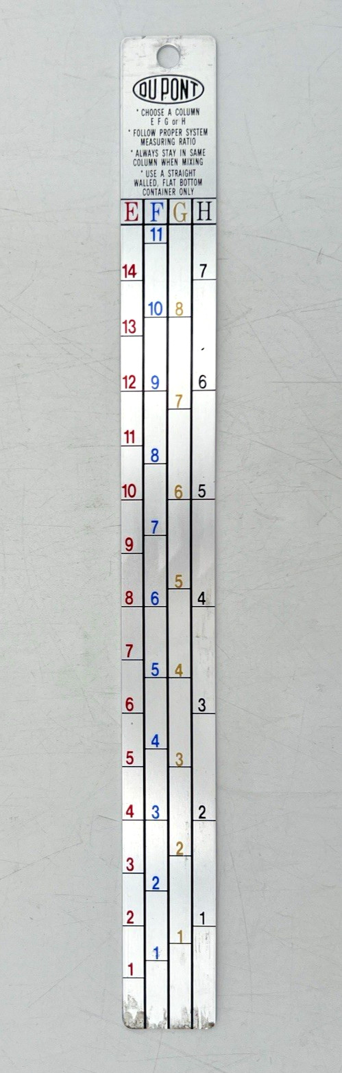 (3) DUPONT CHROMOPREMIER MEASURING METAL STICKS RATIO MIXING E-4042 & E2016