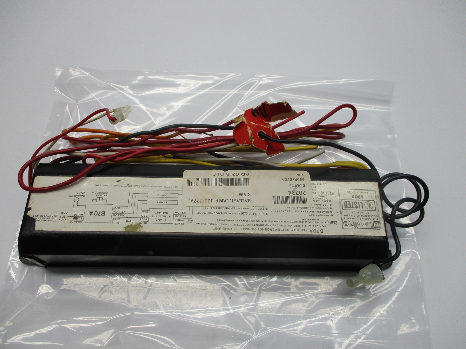 BODINE 630R/B70A BALLAST UNMP