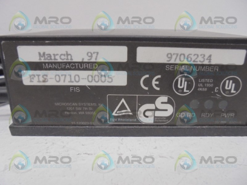 MICROSCAN FIS-0710-0005 LASER LIGHT UNMP