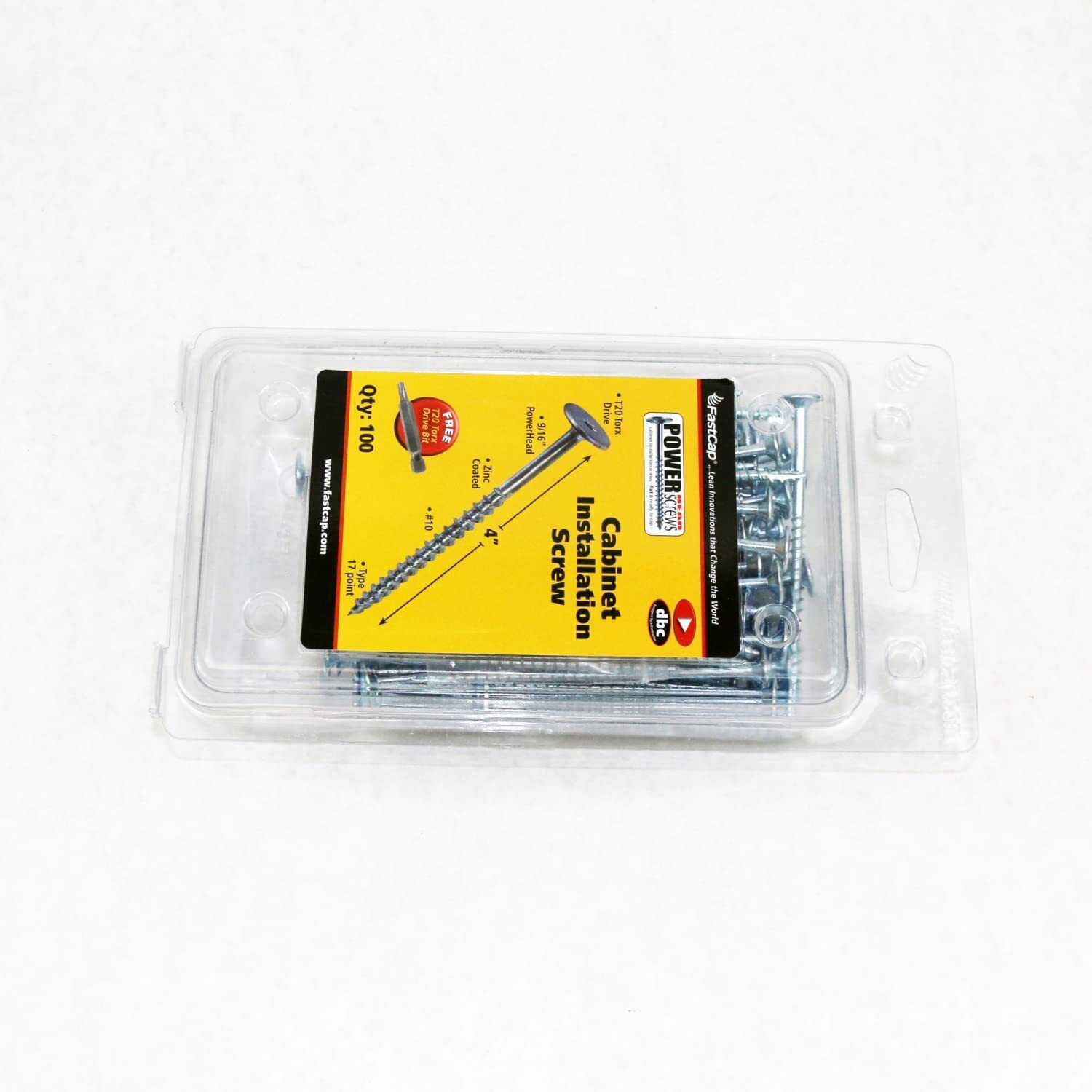 FastCap PowerHead Wood Screws with Large Flat Head Self-Tapping Point 4″ 2