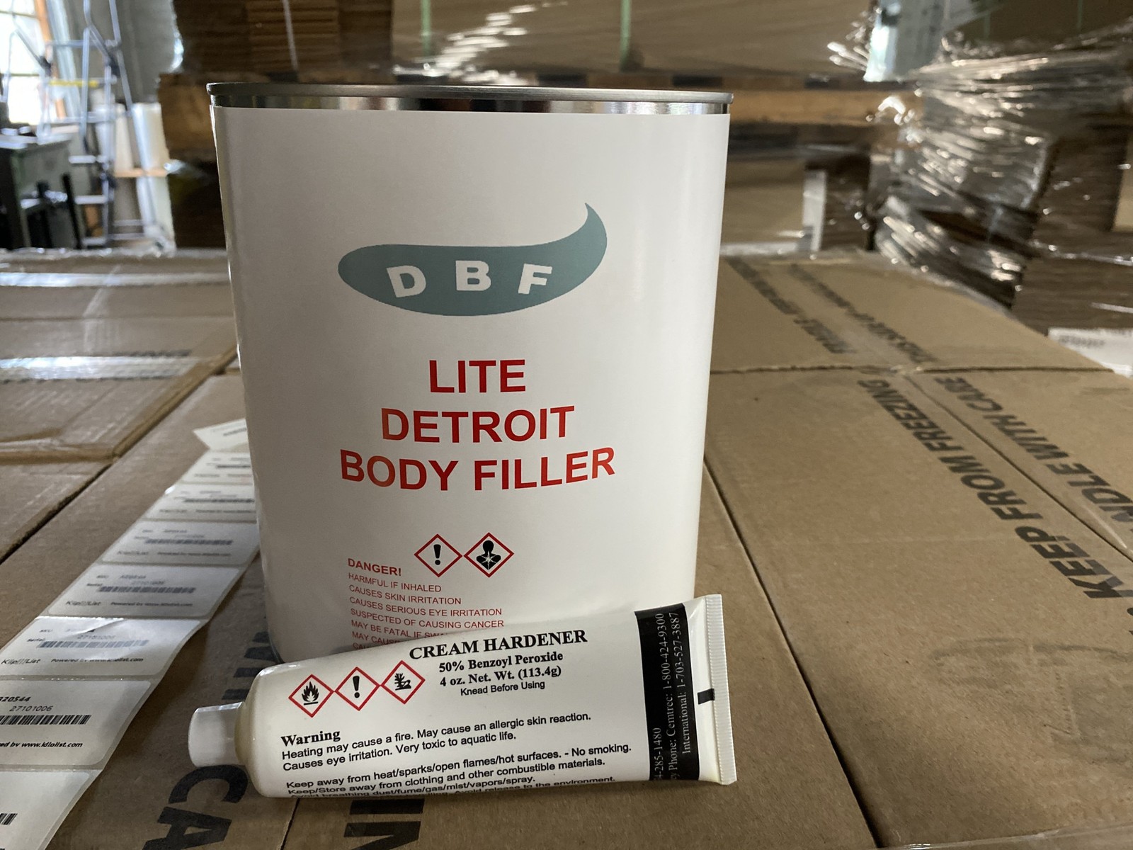 Detroit Body Filler Inc. 8 POUNDS /3.63 KG Lite Polyester Body Filler W Lot of 4