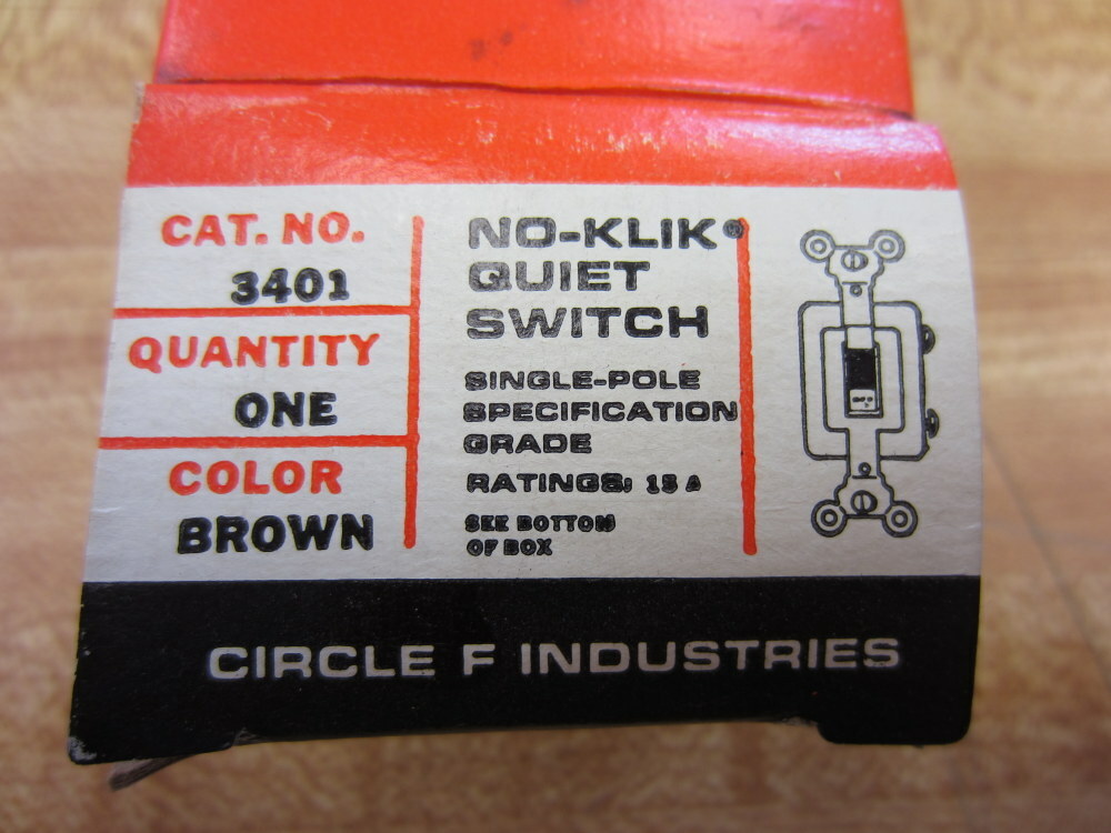 Circle F Industries 3401 Brown No-Klik Quiet Switch
