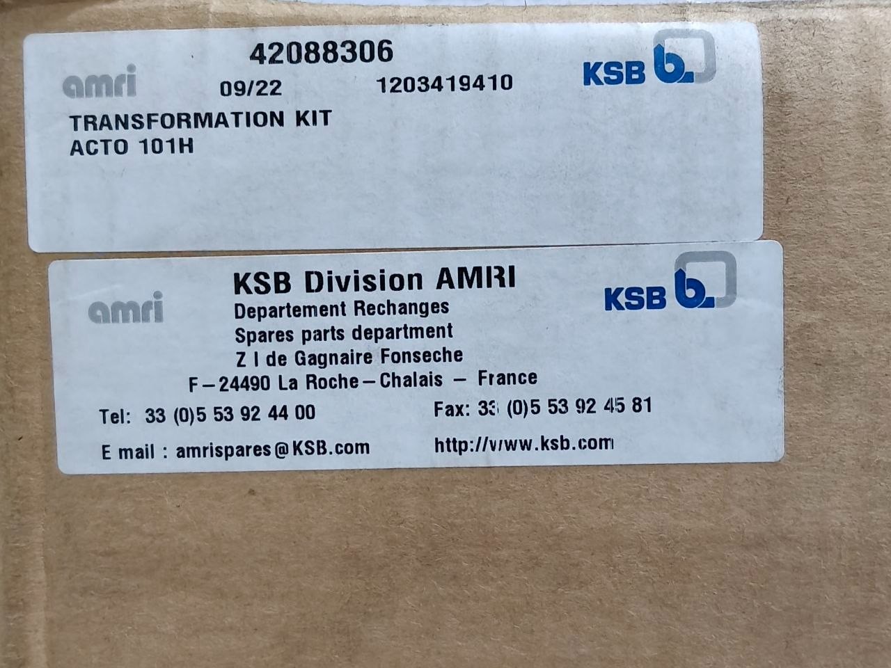 KSB Amri 42088306 Transformation Kit ACTO 101H 1203419410 FT-H71-019-A