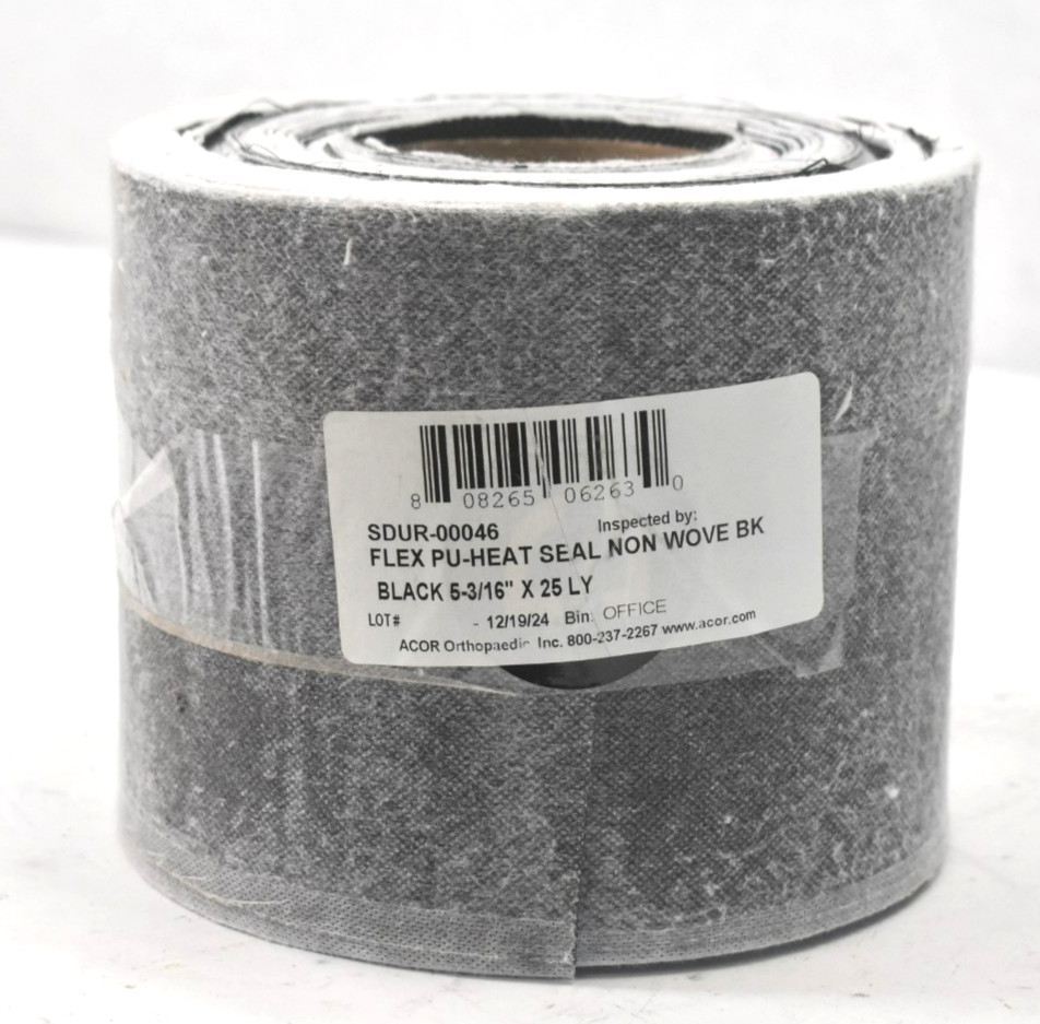 Acor SDUR-00046 Polyurethane Heat Seal Flex Non Woven Black 5-3/16″ x 25yds