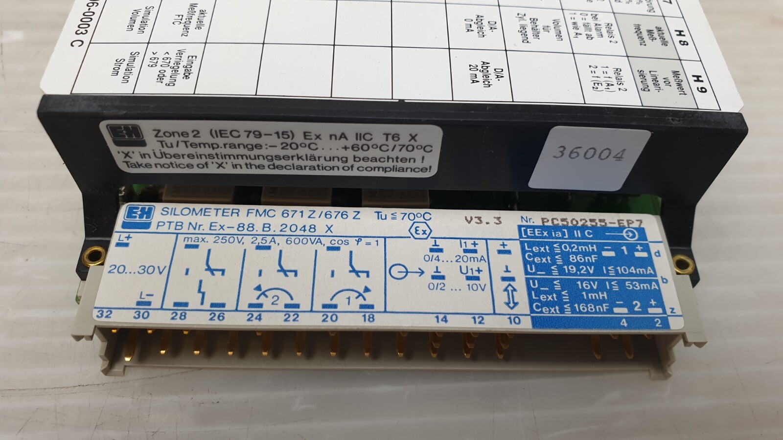 Endress Hauser FMC 671Z, PA-VI 810.59 / PA-VI 830.24 Silometer 918262-0041 24VDC