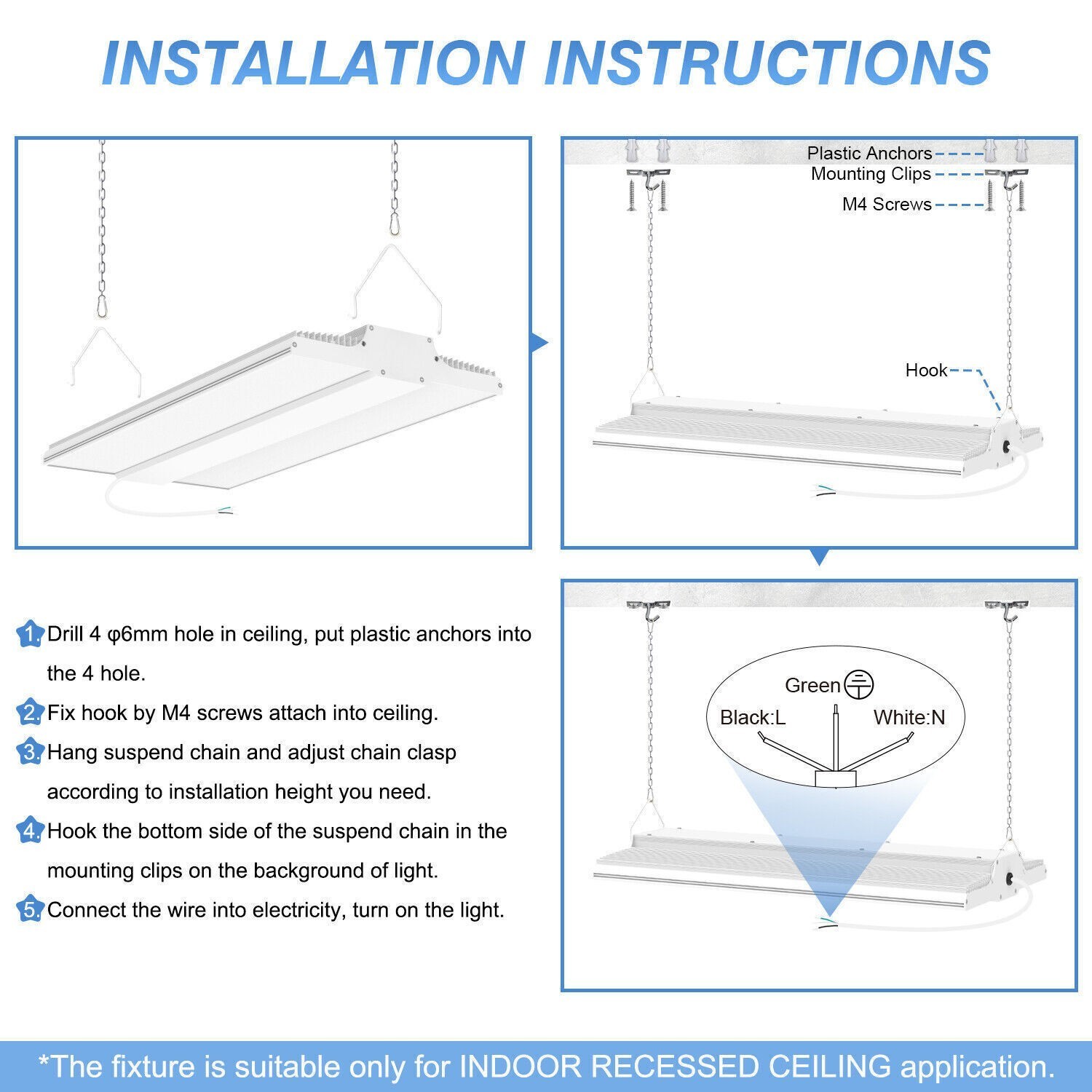 150W LED Linear High Bay Light Commercial Warehouse Factory Shop Lights 22,500LM