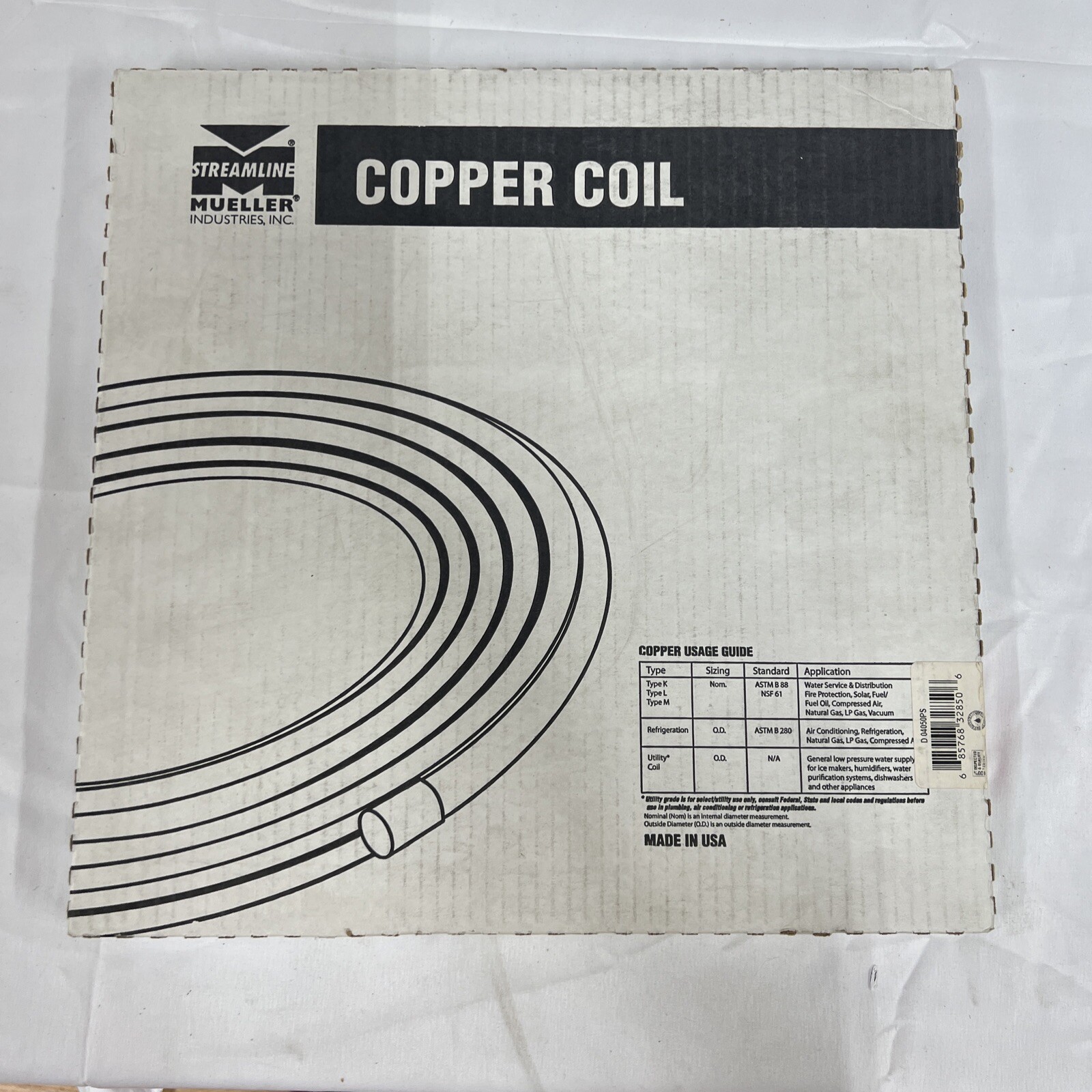 Mueller Industries 50′ Long, 1/4″ OD x 0.19″ ID, Copper Seamless Tube 0.03″ W…
