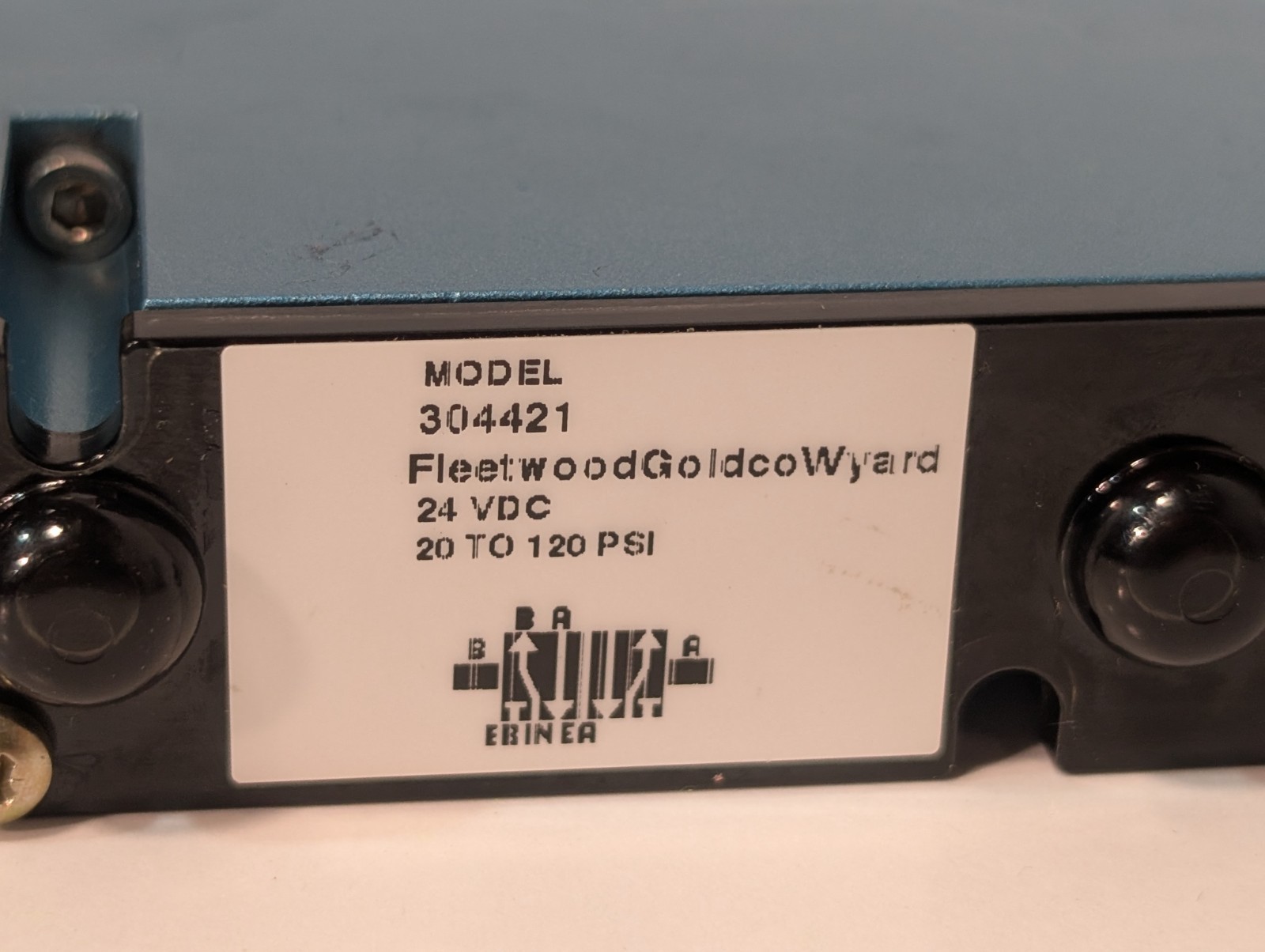Fleetwood Goldco Wyard Model 304421 Solenoid Valve, 24vdc, 20 to 120psi, MAC